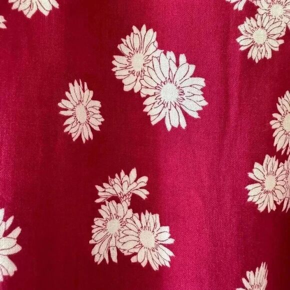 Lush Ranya Faux Unlined Floral Burgundy Berry Cream White Wrap Cropped XXL #1896 - Picture 9 of 13